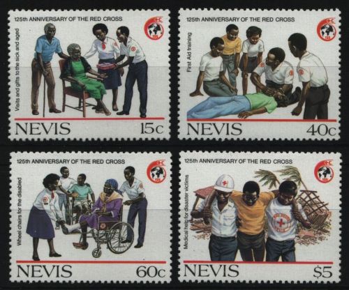 Nevis 1988 - Mi-Nr. 488-491 ** - MNH - Rotes Kreuz / Red cross