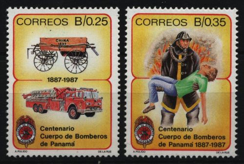Panama 1987 - Mi-Nr. 1654-1655 ** - MNH - Feuerwehr / Firefighters