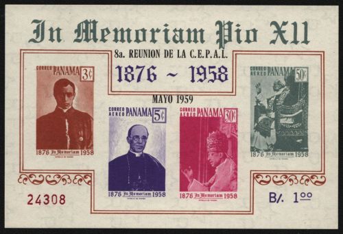 Panama 1959 - Mi-Nr. Block 7 ** - MNH - Papst Pius XII
