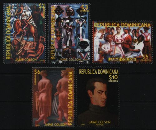 Dominikanische Republik 2000 - Mi-Nr. 2018-2022 ** - MNH - Gemälde / Paintings