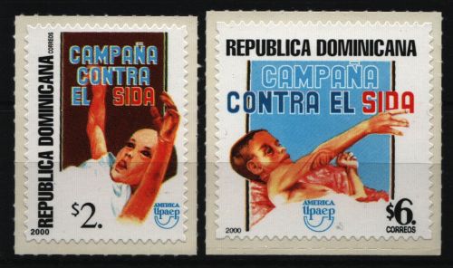 Dominikanische Republik 2000 - Mi-Nr. 2028-2029 ** - MNH - Gegen AIDS
