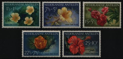 Niederländische Antillen 1955 - Mi-Nr. 43-47 ** - MNH - Blüten / Blossoms