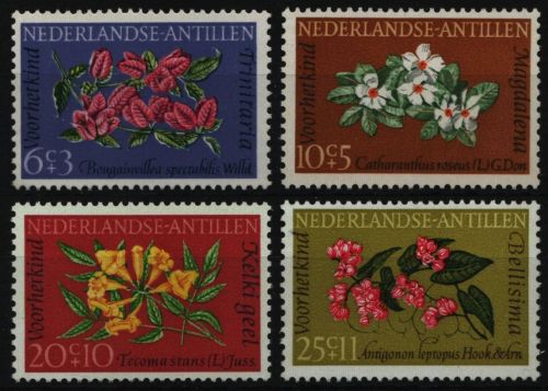 Niederländische Antillen 1964 - Mi-Nr. 141-144 ** - MNH - Blumen / Flowers