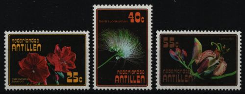 Niederländische Antillen 1977 - Mi-Nr. 335-337 ** - MNH - Blumen / Flowers