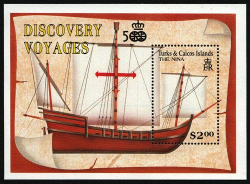 Turks- & Caicos 1991 - Mi-Nr. Block 97 ** - MNH - Schiffe / Ships - Kolumbus