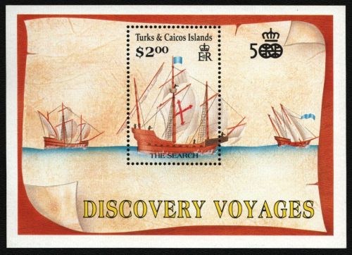 Turks- & Caicos 1991 - Mi-Nr. Block 98 ** - MNH - Schiffe / Ships - Kolumbus