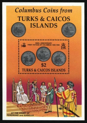 Turks- & Caicos 1992 - Mi-Nr. Block 119 ** - MNH - Münzen / Coins