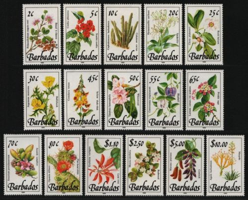 Barbados 1989 - Mi-Nr. 727-742 I ** - MNH - Blumen / Flowers