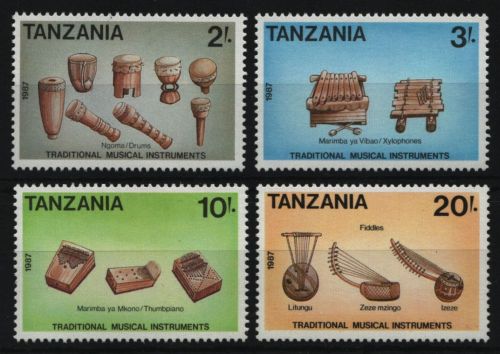 Tansania 1989 - Mi-Nr. 565-568 ** - MNH - Musikinstrumente