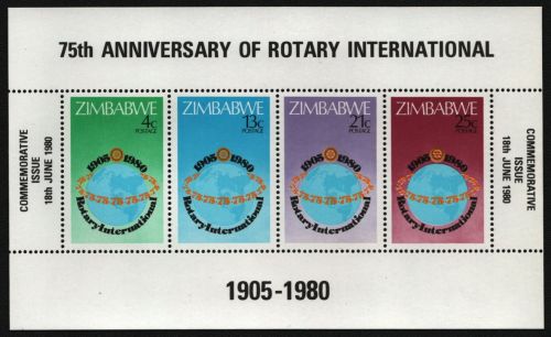 Simbabwe 1980 - Mi-Nr. Block 5 ** - MNH - Rotary
