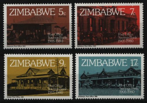 Simbabwe 1980 - Mi-Nr. 247-250 ** - MNH - Postsparkasse