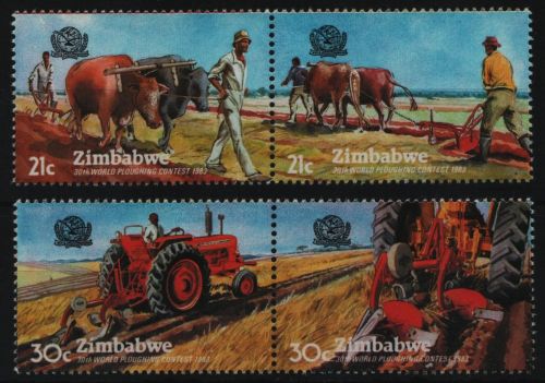 Simbabwe 1983 - Mi-Nr. 276-279 ** - MNH - WM im Pflügen