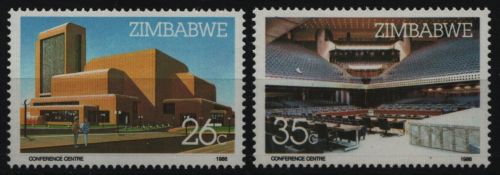 Simbabwe 1986 - Mi-Nr. 338-339 ** - MNH - Harare-Konferenzzentrum