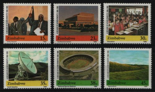Simbabwe 1990 - Mi-Nr. 436-441 ** - MNH - 10 Jahre Unabhängigkeit