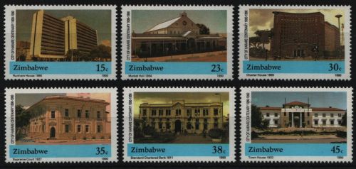 Simbabwe 1990 - Mi-Nr. 442-447 ** - MNH - 100 Jahre Harare