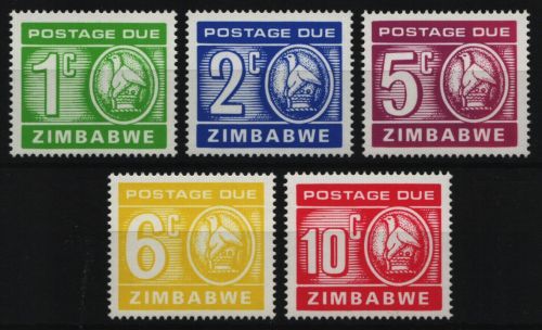 Simbabwe 1980 - Porto - Mi-Nr. 16-20 ** - MNH