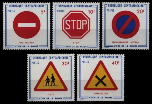 Zentralafrikanische Rep. 1975 - Mi-Nr. 376-380 ** - MNH - Verkehrszeichen