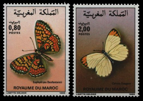 Marokko 1985 - Mi-Nr. 1083-1084 ** - MNH - Schmetterlinge / Butterflies