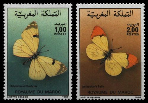 Marokko 1986 - Mi-Nr. 1104-1105 ** - MNH - Schmetterlinge / Butterflies