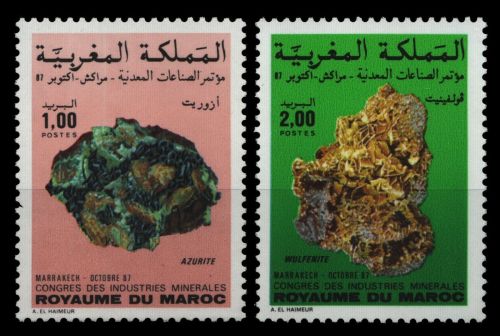 Marokko 1987 - Mi-Nr. 1127-1128 ** - MNH - Mineralien / Minerals