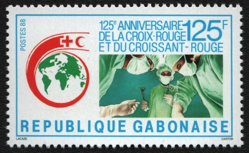 Gabun 1988 - Mi-Nr. 1019 ** - MNH - Rotes Kreuz / Red cross