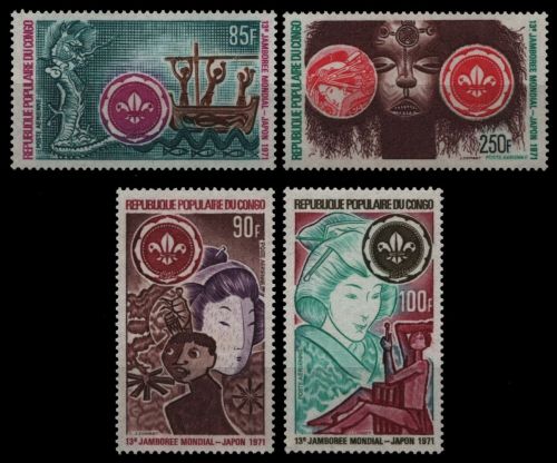 Kongo-Brazzaville 1971 - Mi-Nr. 314-317 ** - MNH - Pfadfinder / Scouts