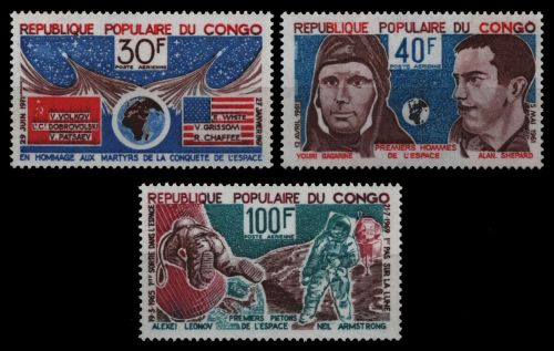 Kongo-Brazzaville 1974 - Mi-Nr. 412-414 ** - MNH - Raumfahrt / Space