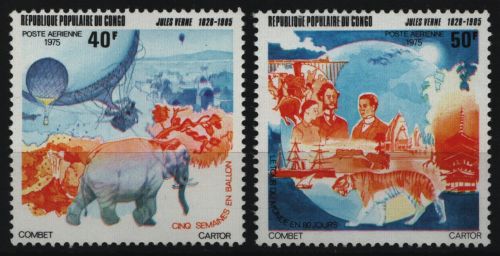 Kongo-Brazzaville 1975 - Mi-Nr. 458-459 ** - MNH - Jules Verne