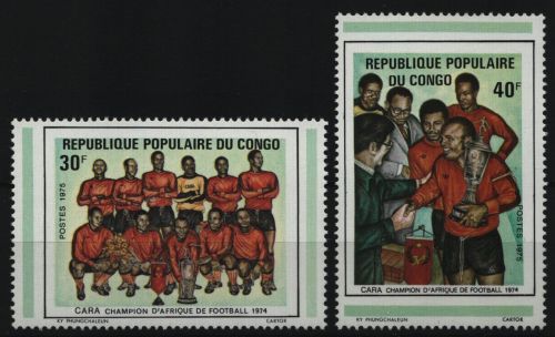 Kongo-Brazzaville 1975 - Mi-Nr. 462-463 ** - MNH - Fußball / Soccer