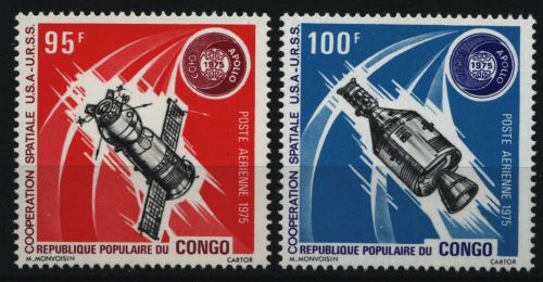 Kongo-Brazzaville 1975 - Mi-Nr. 468-469 ** - MNH - Raumfahrt / Space