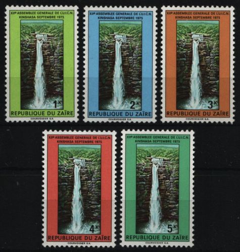 Kongo-Zaire 1975 - Mi-Nr. 500-504 ** - MNH - Wasserfälle - Natur