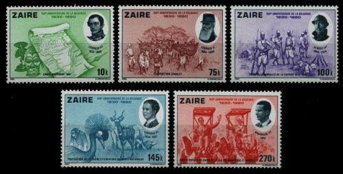 Kongo-Zaire 1980 - Mi-Nr. 689-693 ** - MNH - 150 Jahre Unabhängigkeit Belgiens