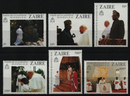 Kongo-Zaire 1981 - Mi-Nr. 716-721 ** - MNH - Papstbesuch
