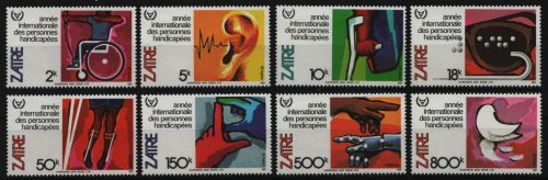 Kongo-Zaire 1981 - Mi-Nr. 732-739 ** - MNH - Jahr der Behinderten