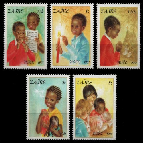 Kongo-Zaire 1981 - Mi-Nr. 740-744 ** - MNH - Weihnachten / X-mas