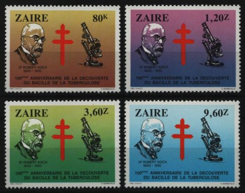 Kongo-Zaire 1983 - Mi-Nr. 812-815 ** - MNH - Robert Koch