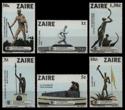 Kongo-Zaire 1983 - Mi-Nr. 816-821 ** - MNH - Denkmäler in Kinshasa