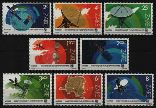 Kongo-Zaire 1983 - Mi-Nr. 822-829 ** - MNH - Konferenz der Fernmeldeunion