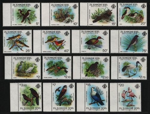 Äußere Seychellen 1983 - Mi-Nr. 50-65 ** - MNH - Vögel / Birds (I)