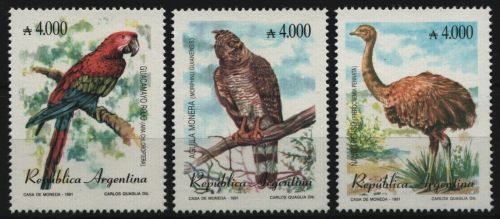 Argentinien 1991 - Mi-Nr. 2111-2113 ** - MNH - Vögel / Birds