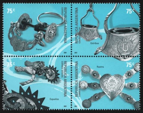 Argentinien 2001 - Mi-Nr. 2655-2658 ** - MNH - Silberschmiedekunst