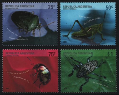 Argentinien 2002 - Mi-Nr. 2768-2771 ** - MNH - Insekten / Insects