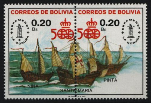 Bolivien 1987 - Mi-Nr. 1060-1061 ** - MNH - Schiffe / Ships