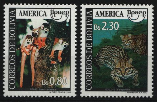 Bolivien 1993 - Mi-Nr. 1222-1223 ** - MNH - Wildtiere / Wild animals