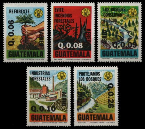 Guatemala 1979 - Mi-Nr. 1119-1123 ** - MNH - Schutz des Waldes