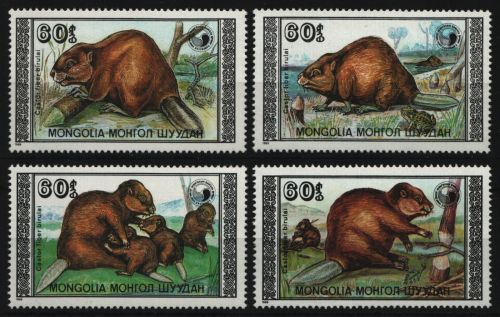Mongolei 1989 - Mi-Nr. 2021-2024 ** - MNH - Wildtiere / Wild animals