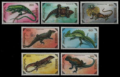 Mongolei 1991 - Mi-Nr. 2285-2291 ** - MNH - Reptilien / Reptiles