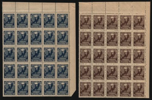 Russia / RSFSR 1918 - Mi-Nr. 149-150 ** - MNH - 25er-Bogen (III)