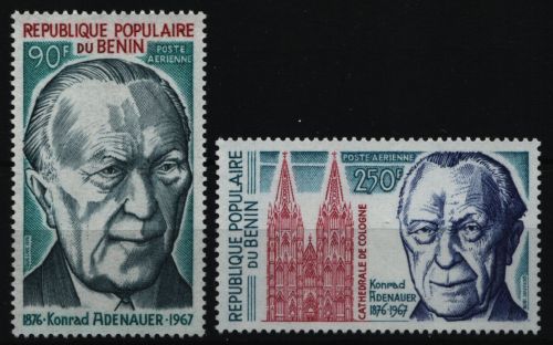 Benin 1976 - Mi-Nr. 57-58 ** - MNH - Konrad Adenauer