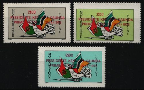 Mosambik 1976 - Mi-Nr. 606-608 ** - MNH - Besuch des Präsidenten Kaunda